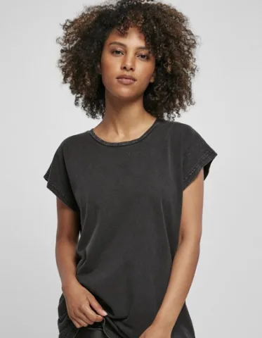 Ladies´ Acid Washed Extended Shoulder Tee